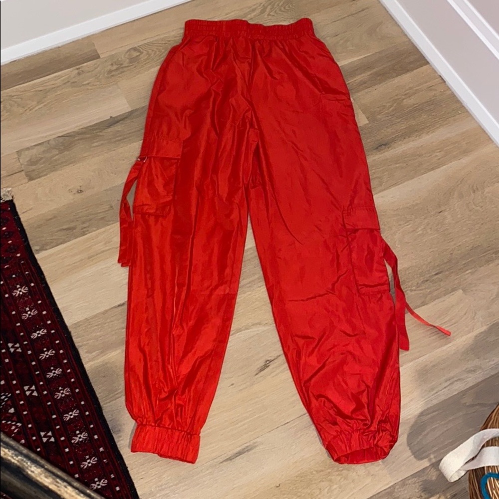 Red festival pants